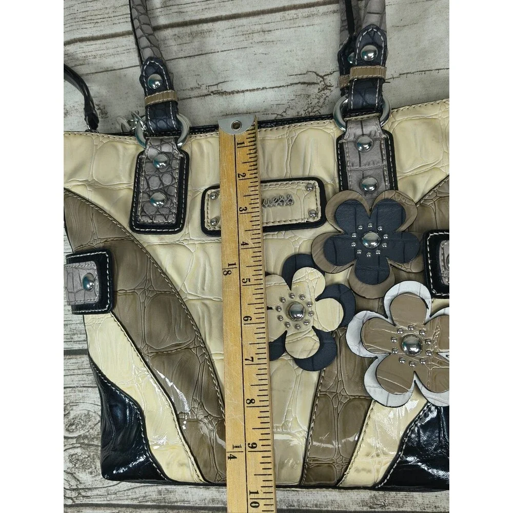 Vintage Guess Patent Flower Applique Handbag
